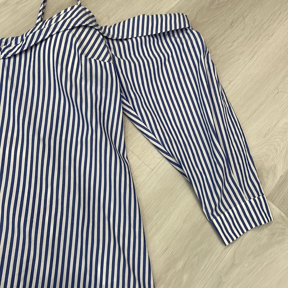Revolve Brand Bardot Blue and White Striped Top - Picture 7 of 16